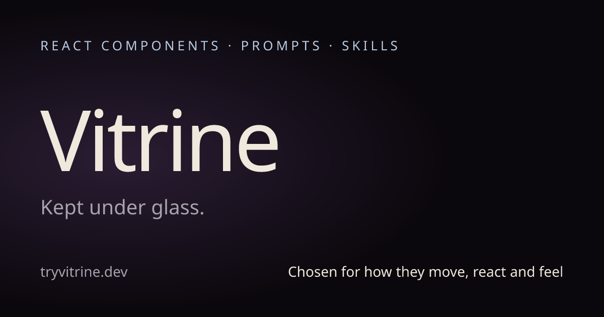 Vitrine - Component Library(React+Tailwind)